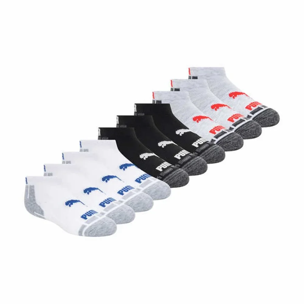 New! PUMA Youth kids Low Cut Sock 20-pair Black White Pink select colors size
